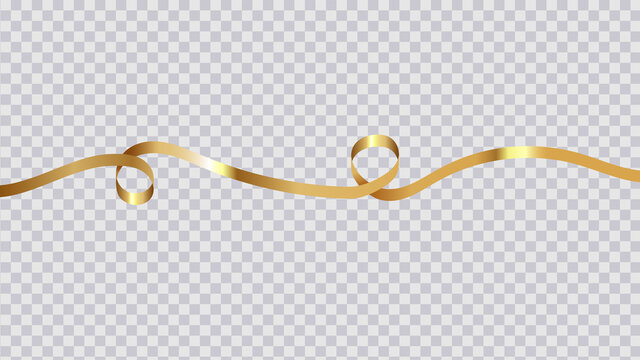 Thin Golden Ribbon And Bow On White. Vector Decorative Design Element.  Royalty Free SVG, Cliparts, Vectors, and Stock Illustration. Image 74337661.