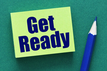 GET READY words on small pieces of paper.