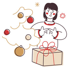 Christmas happy girl