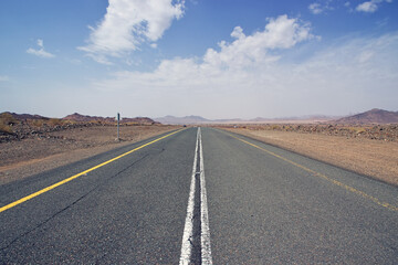 The road in Al Shaq Great Canyon, Saudi Arabia