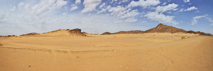 Fototapeta na wymiar Sand dunes in the desert, Saudi Arabia