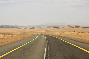 The road in the desert, Saudi Arabia