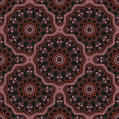 Round medallion vector seamless pattern.