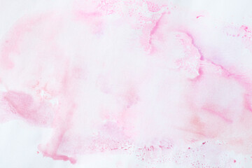 creative pastel pink aquarelle background with paint splashes