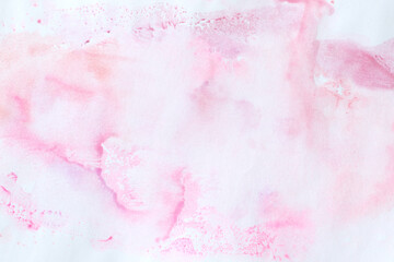 creative pastel pink aquarelle background with paint splashes