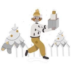 Man bought gifts for Christmas