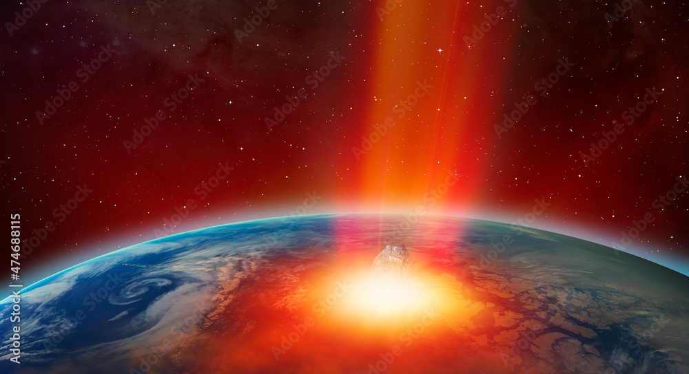 Poster attack of the asteroid on the earth 