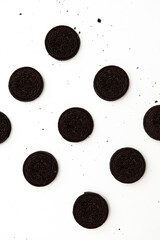 Chocolate cookie isolated on white background