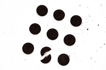 Chocolate cookie isolated on white background