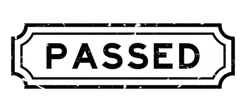 Grunge black passed word rubber seal stamp on white background