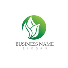 Obraz premium Logos of green Tree leaf ecology