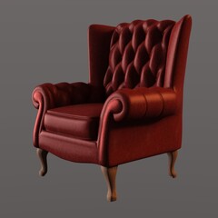red leather armchair