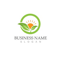 Logos of green Tree leaf ecology