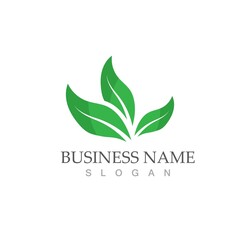 Logos of green Tree leaf ecology