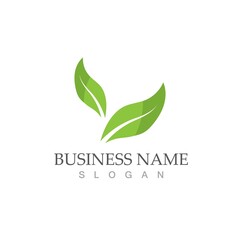 Logos of green Tree leaf ecology