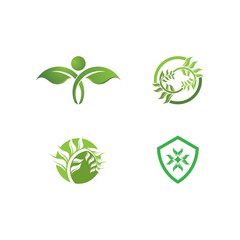 Logos of green Tree leaf ecology