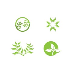 Logos of green Tree leaf ecology
