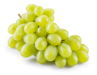 Green grape isolated on white. Fresh green grapes. White background. With clipping path. Full depth of field.