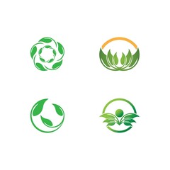 Logos of green Tree leaf ecology