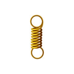 Metal spring mechanism with wire rings, realistic vector illustration isolated.