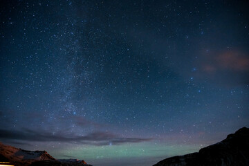 Fototapeta na wymiar A starry night and clear sky in Iceland