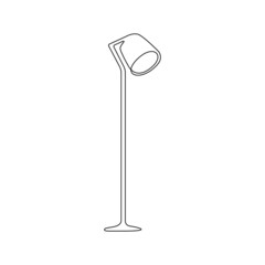 Moderne Lichtlampe für Innendekorationen im trendigen skandinavischen Stil mit Konturlinien. Umriss-Loft-Laterne und Scheinwerfer in einfacher linearer Silhouette. Doodle-Vektor-Illustration