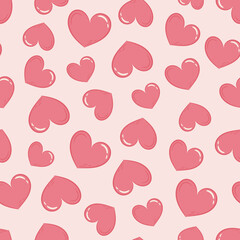 Pink hearts seamless pattern. Hearts background to Valentine's Day.
