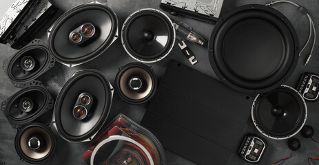 car audio, car speakers, subwoofer and accessories for tuning.