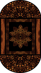 Carpet print , Rug Vintage Arabic pattern. Oval