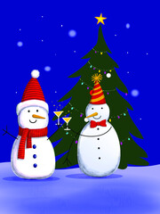 Snowman icon character for Christmas days vector illustration.