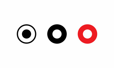 Record Button Icon Vector. Recording, Rec in Circle Style