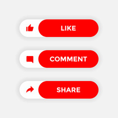 Like, Comment, and Share Icon Vector Illustration