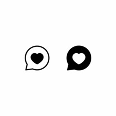 Love Icon in Speech Bubble. Vector Illustration