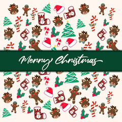 Christmas vector icons new year decoration christmas card Free Vector