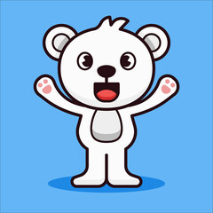 Polar Bear Happy Pose Illustration