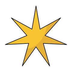 Obraz premium A seven point nordic Christmas star. Warm light, Christmas, cosy atmosphere. Advent time. Vector illustration