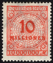 Postage stamps of the German Empire. Stamp printed in the German Empire. Stamp printed by German Empire.