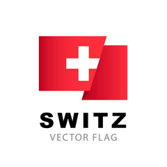 Obraz premium Switzerland flag. Vector illustration isolated on white background.