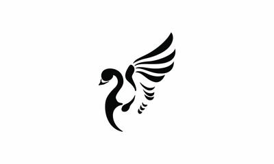  This is the black and white  Swan   wings logo