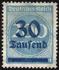 Postage stamps of the German Empire. Stamp printed in the German Empire. Stamp printed by German Empire.