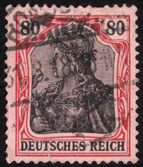 Postage stamps of the German Empire. Stamp printed in the German Empire. Stamp printed by German Empire.