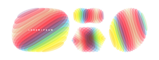 Set of various overlapping elements. Abstract geometric design. Vector illustration for banners, placards, posters or flyers.