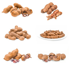 Collage of Tamarindo on a isolated white background