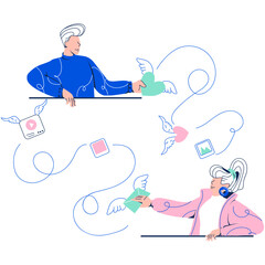 A guy and a girl are messaging each other