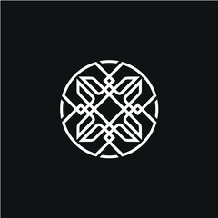 Initial Letter W with Ornament mandala logo design concept