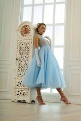 Cinderella in a blue dress.