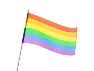 Bright rainbow LGBT flag isolated on white