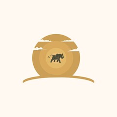 Set elephant logo - vector illustration, emblem design on icon background