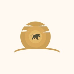 Set elephant logo - vector illustration, emblem design on icon background