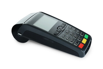 New modern payment terminal isolated on white